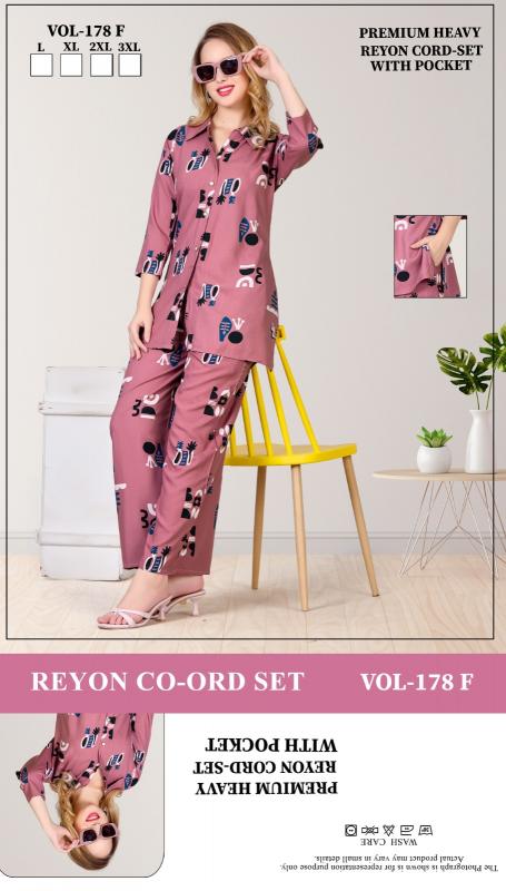 Summer Special VOL.Co-Ord Set JC- 178 F catalog co ord set night dress