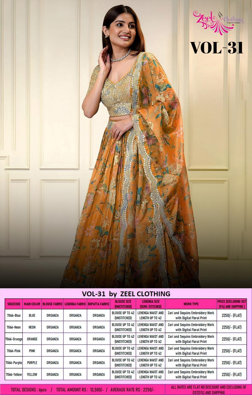 Zeel Clothing Volume 31 catalog lehenga wholesale market in ludhiana