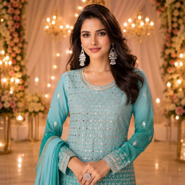 9star Fashion Rahu catalog georgette kurti wholesaler in ahmedabad