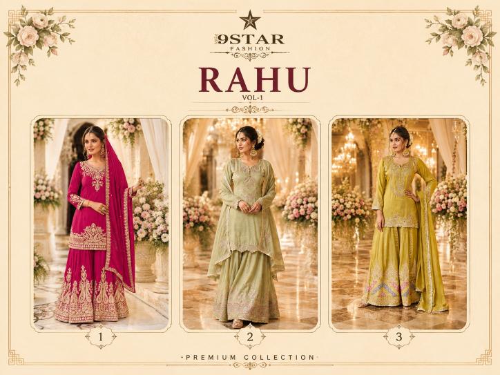 9star Fashion Rahu vol 1 catalog designer kurtis in wholesale in surat