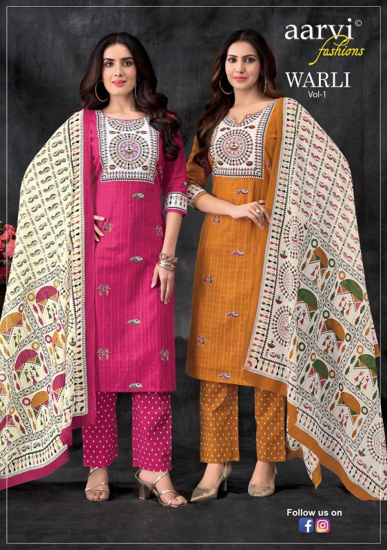 Aarvi Warli Vol-1 – Kurti Pant With Dupatta - Wholesale Catalog