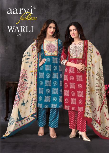 Aarvi Warli Vol-1 – Kurti Pant With Dupatta - Wholesale Catalog