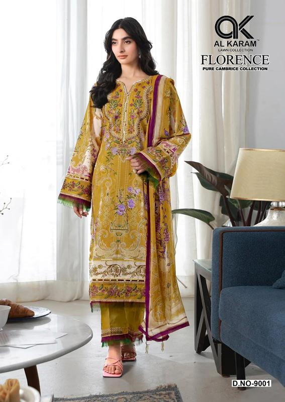 Al Karam Florence vol 9 – Pakistani Kurti Pant With Dupatta Wholesale Catalog