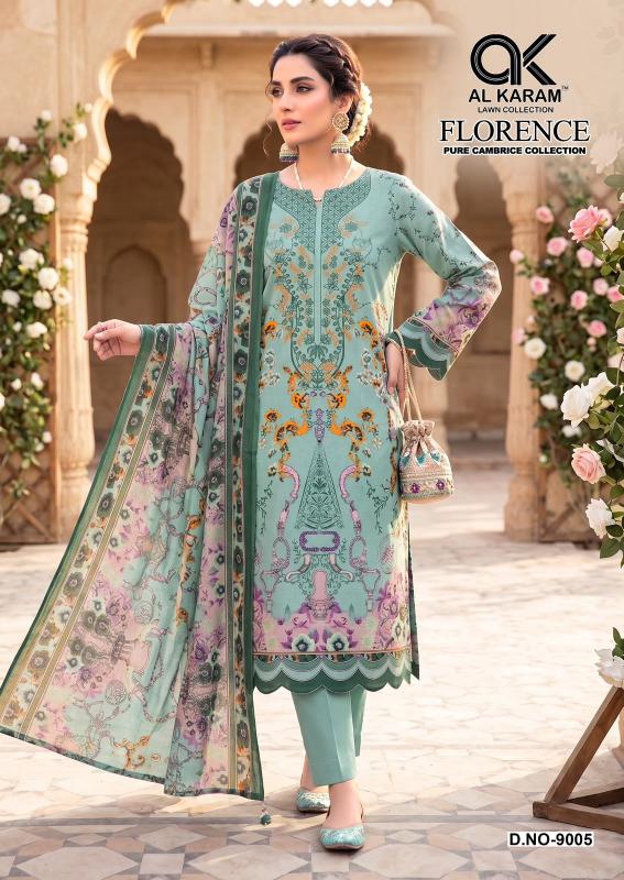 Al Karam Florence vol 9 – Pakistani Kurti Pant With Dupatta Wholesale Catalog