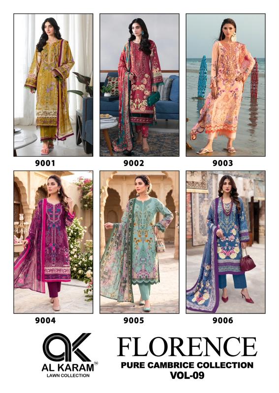 Al Karam Florence vol 9 – Pakistani Kurti Pant With Dupatta Wholesale Catalog