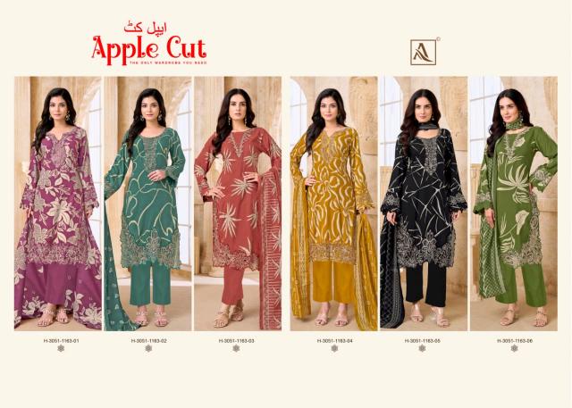 Alok Apple cut catalog wholesale ladies dress material suppliers in surat