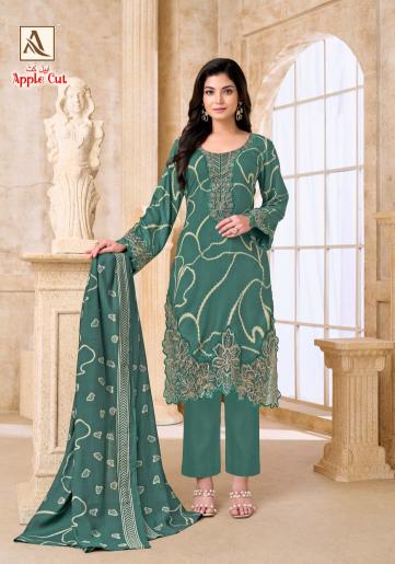 Alok Apple cut catalog wholesale ladies dress material suppliers in surat