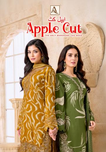 Alok Apple cut catalog wholesale ladies dress material suppliers in surat