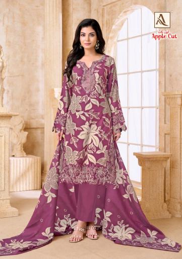 Alok Apple cut catalog wholesale ladies dress material suppliers in surat