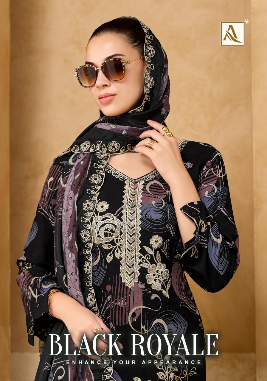 Alok Black Royale catalog surat dress material wholesale market address