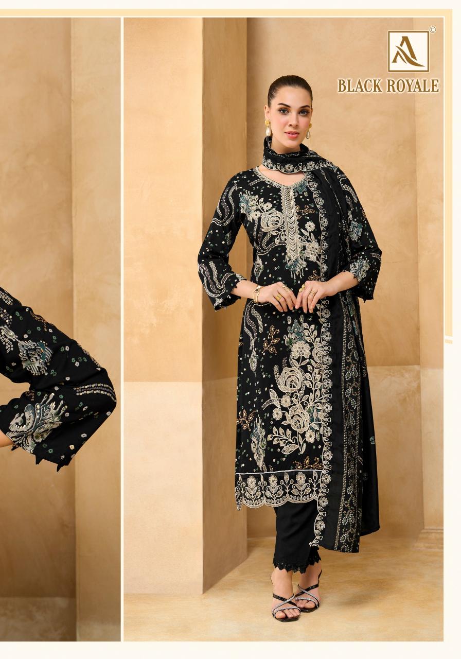 Alok Black Royale catalog surat dress material wholesale market address