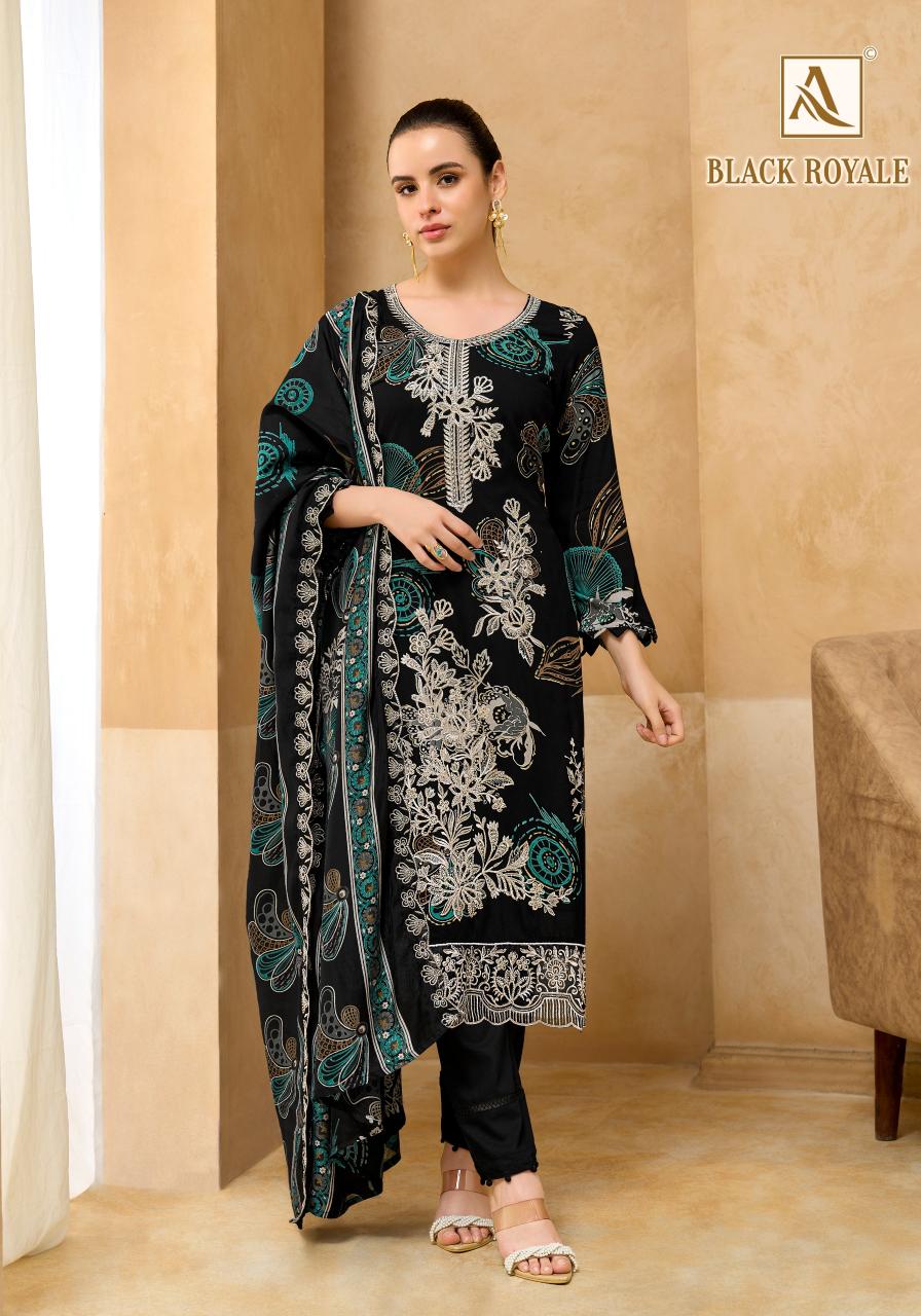 Alok Black Royale catalog surat dress material wholesale market address