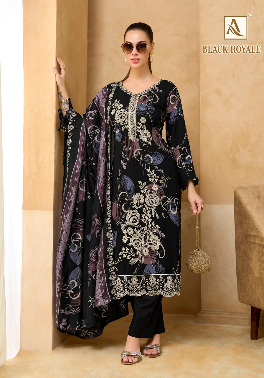 Alok Black Royale catalog surat dress material wholesale market address