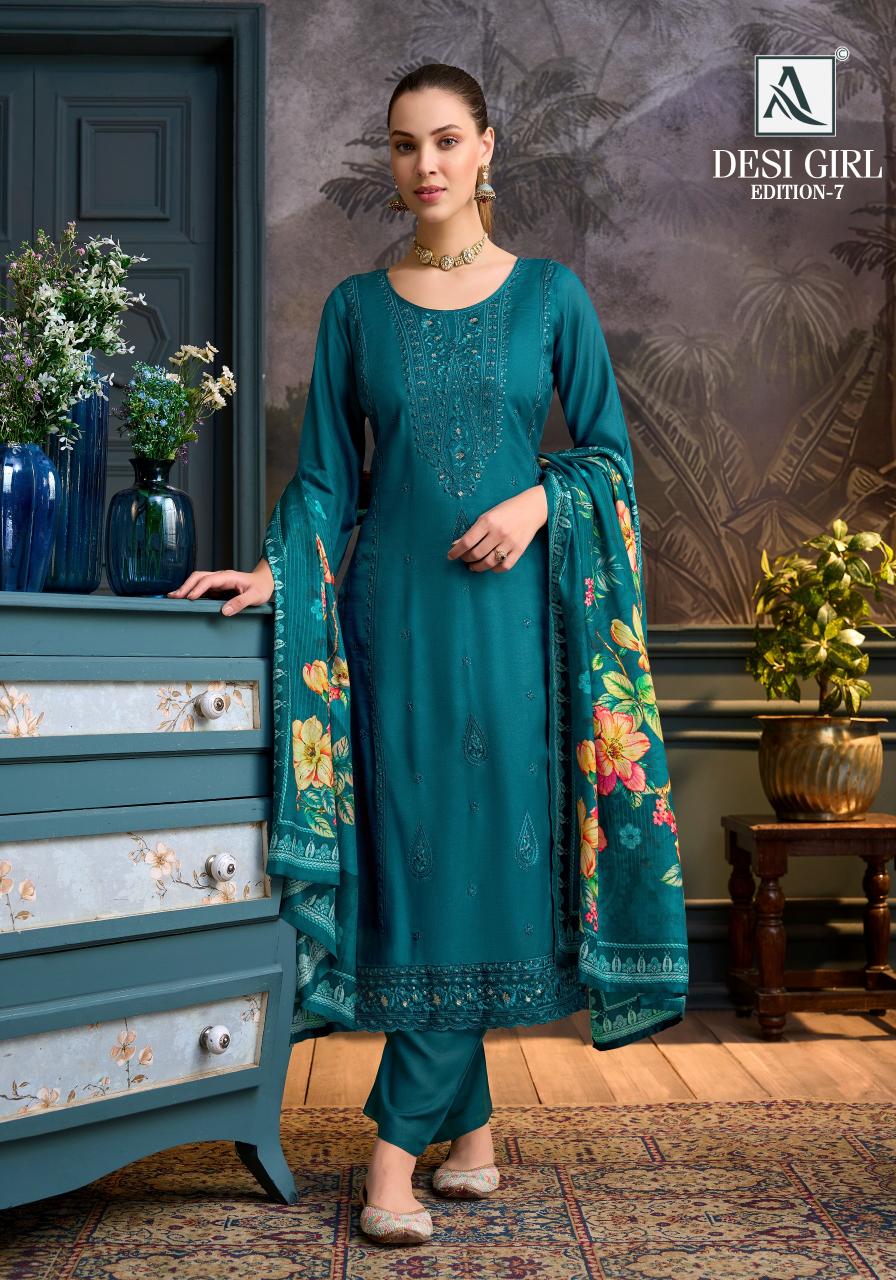 Alok Desi Girl vol 7 catalog best wholesaler of dress materials in surat  
