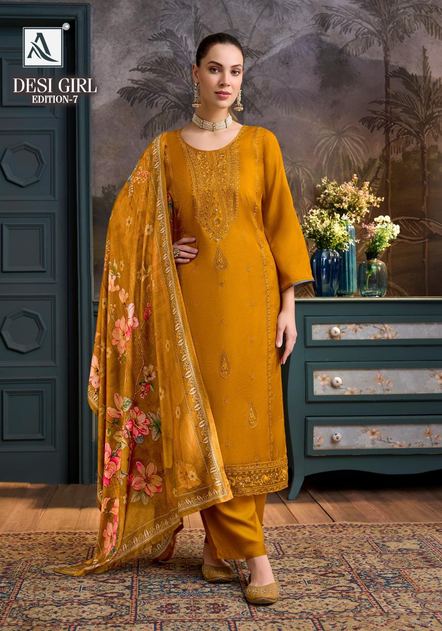 Alok Desi Girl vol 7 catalog best wholesaler of dress materials in surat  