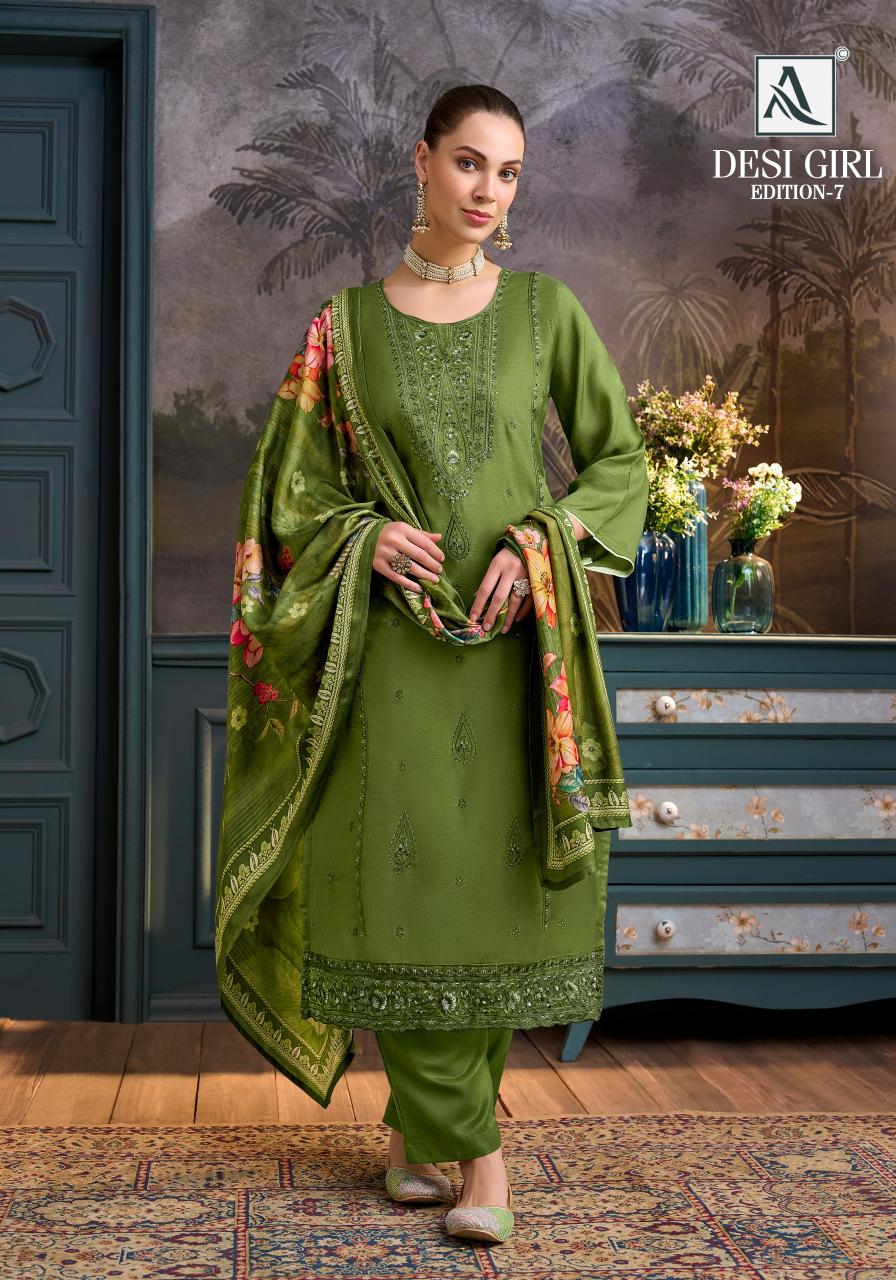 Alok Desi Girl vol 7 catalog best wholesaler of dress materials in surat  