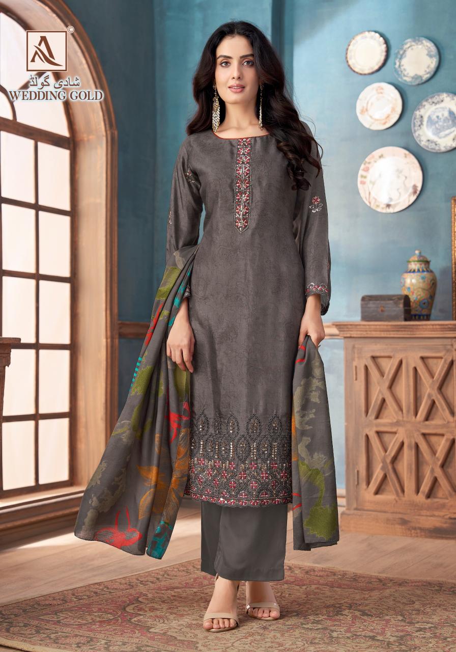 Alok Wedding Gold catalog surat dress materials