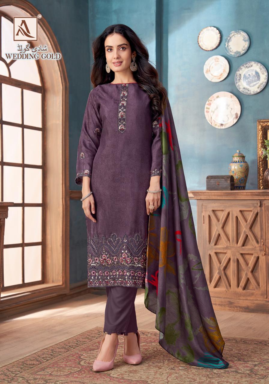 Alok Wedding Gold catalog surat dress materials