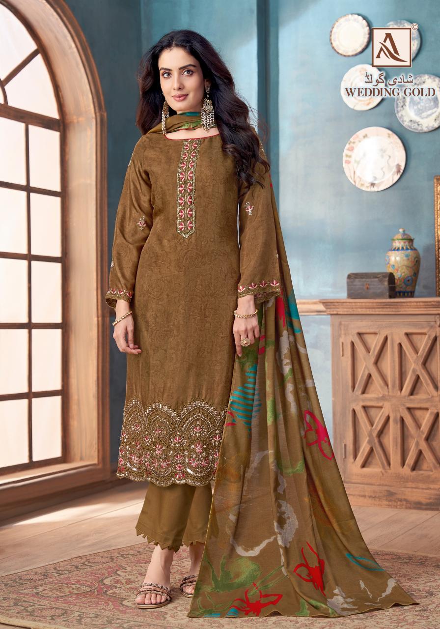 Alok Wedding Gold catalog surat dress materials