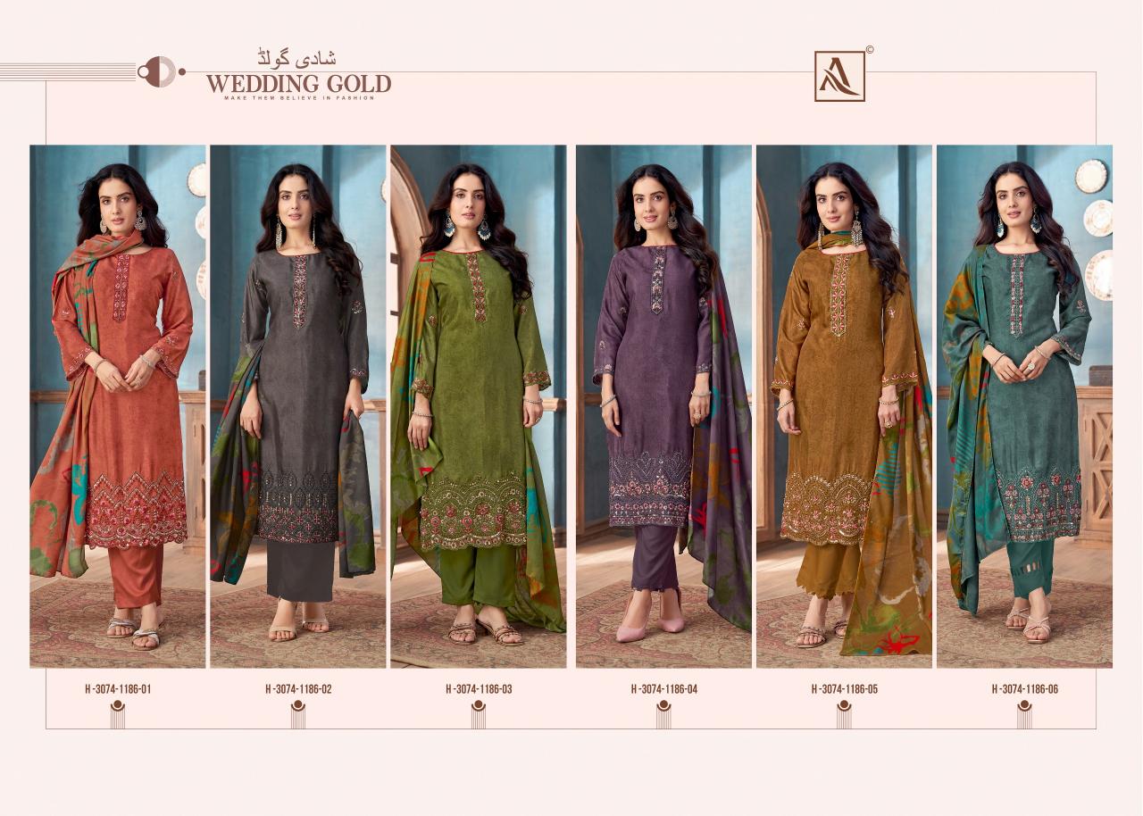Alok Wedding Gold catalog surat dress materials