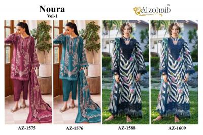 Alzohaib Noura Vol 1 catalog Chiffon Dupatta pakistani suits wholesale