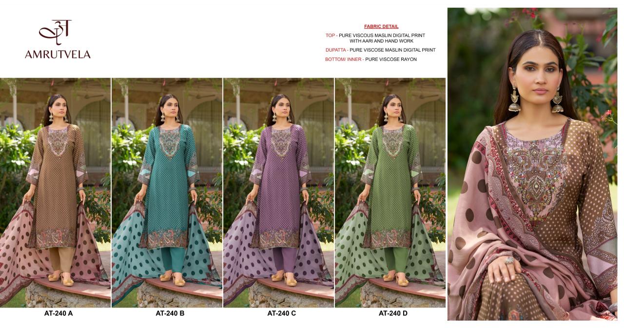 Amrutvela AT240 Catalog wholesale pakistani suits in dubai
