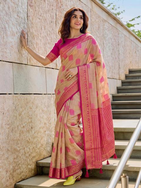ASOPALAV by SHREE SHYAM FASHION fancy designer Soft LINEN COTTON fabric saree wholesale with Fancy latkan