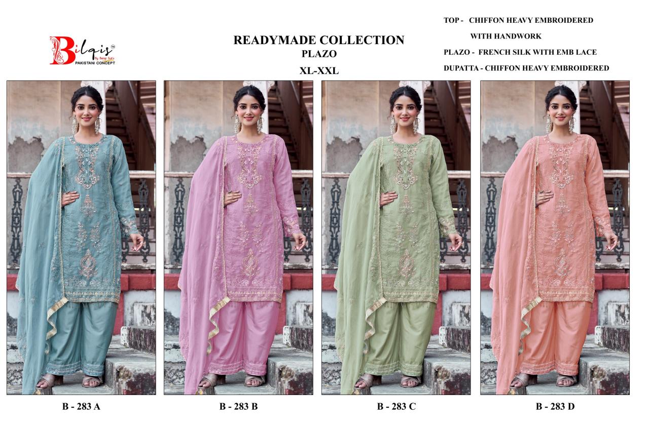 Bilqis B 283 A TO D catalog wholesale dealers of pakistani suits in delhi