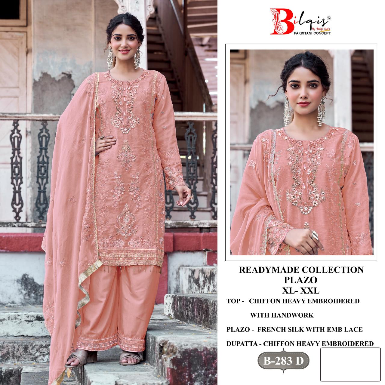 Bilqis B 283 A TO D catalog wholesale dealers of pakistani suits in delhi