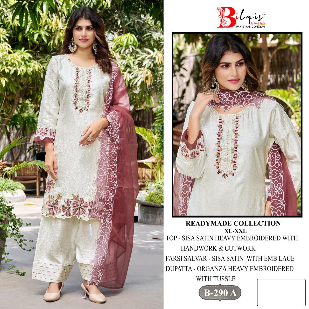 Bilqis B 290 A TO D catalog surat wholesale pakistani suits