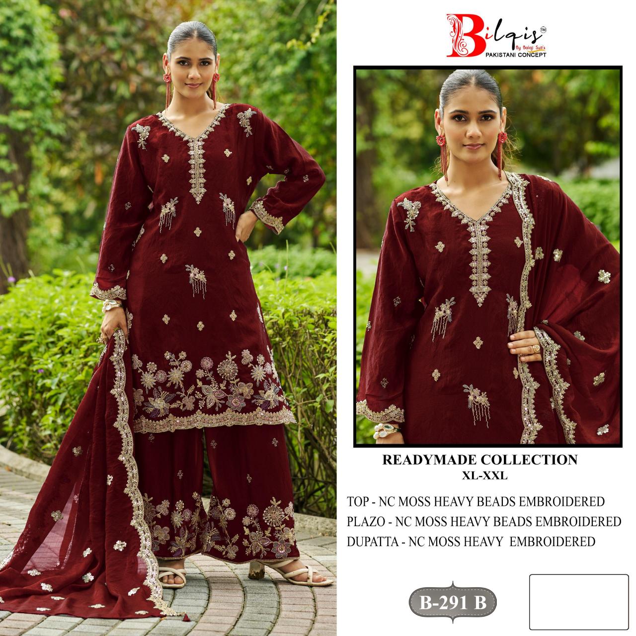 Bilqis B 291 A TO D catalog wholesale pakistani salwar suits