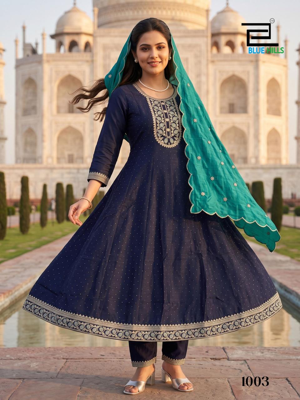 Blue Hills Afreen catalog kurtis at wholesale rate