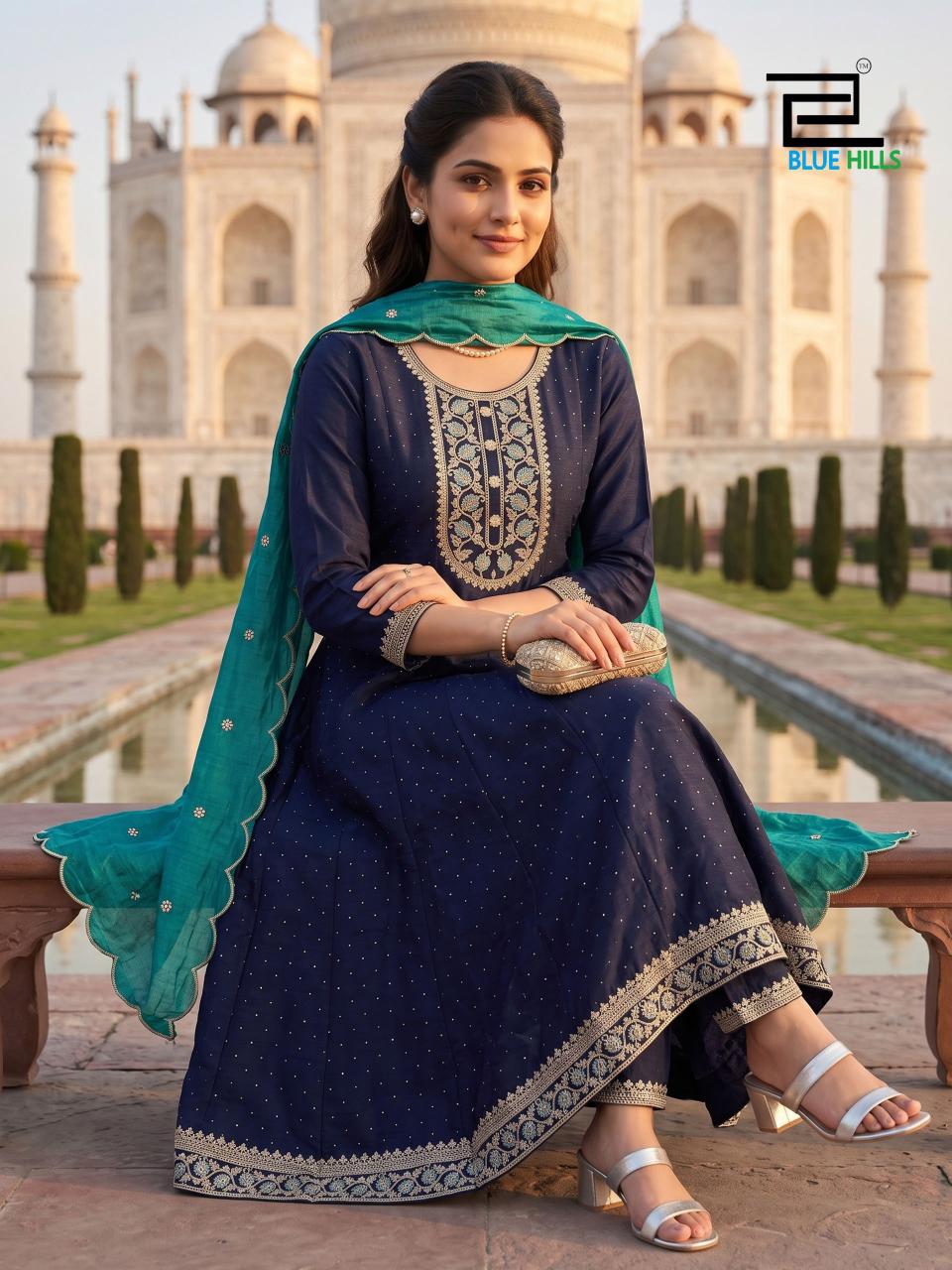 Blue Hills Afreen catalog kurtis at wholesale rate