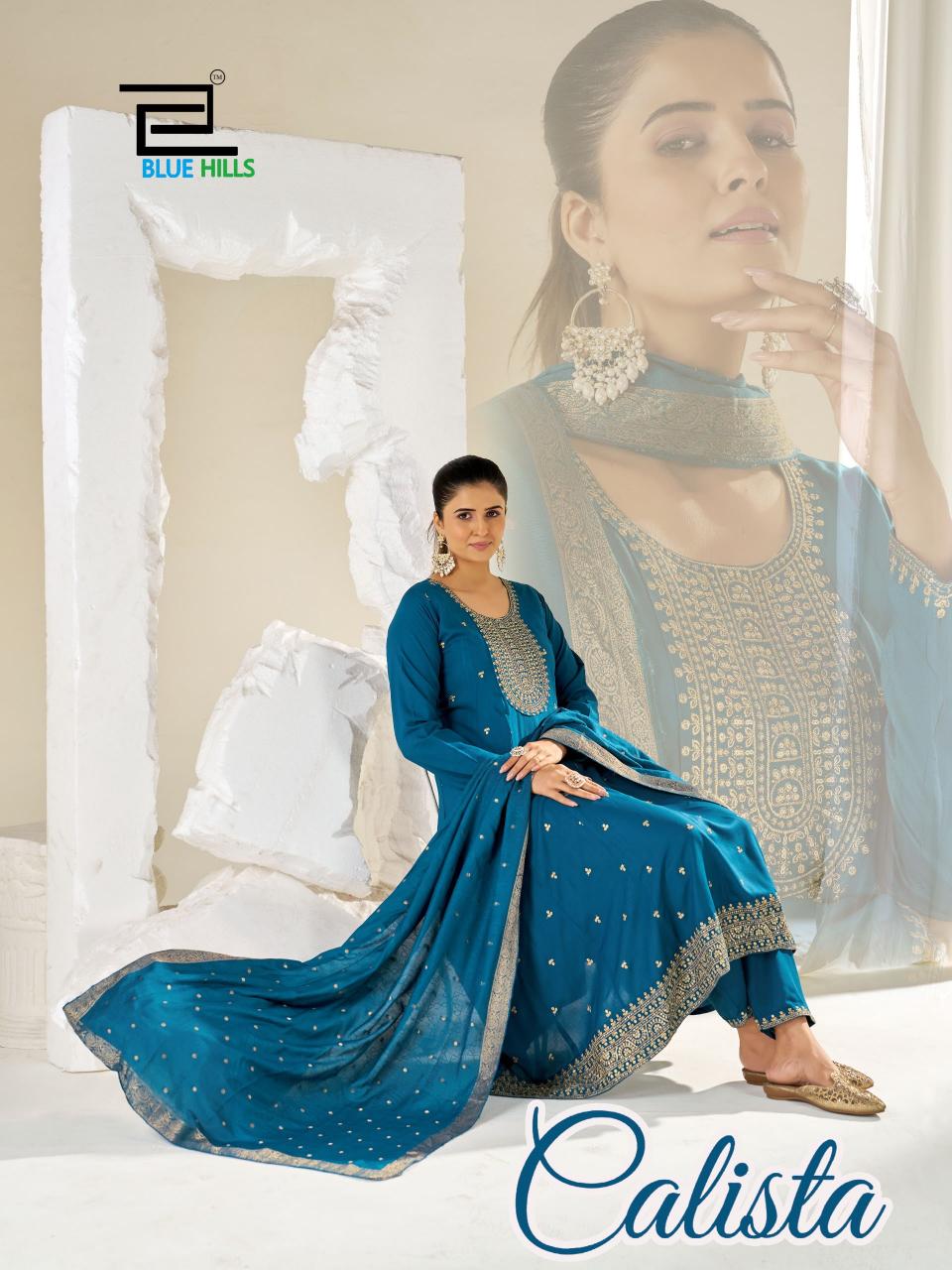 Blue Hills Calista catalog rayon fabric kurtis wholesale
