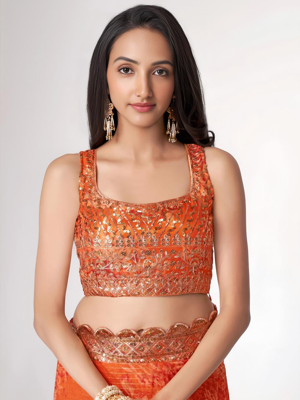 Dazira 1102 Orange catalog wholesale designer saree market in mumbai