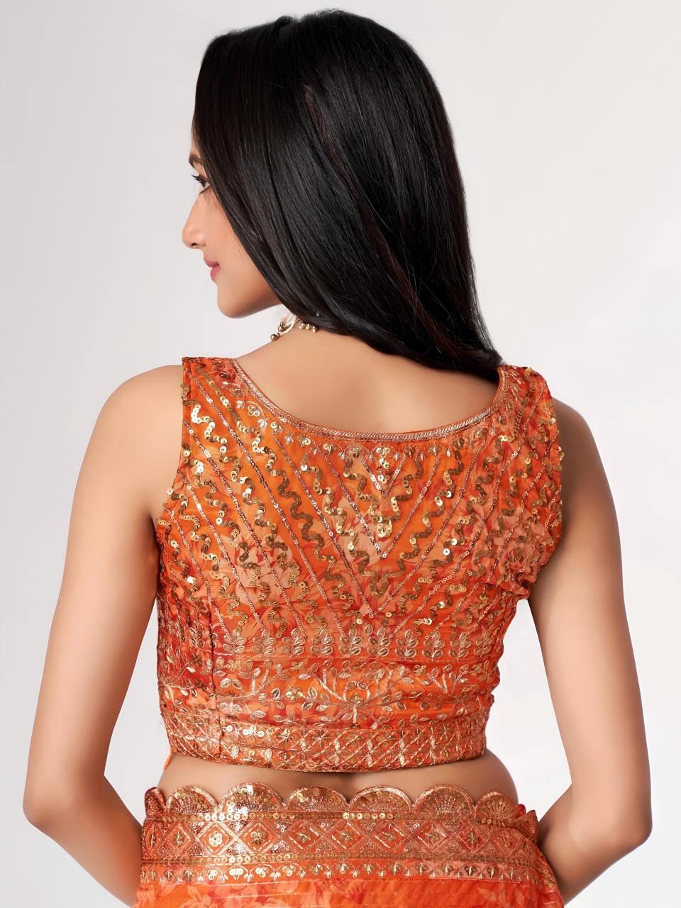 Dazira 1102 Orange catalog wholesale designer saree market in mumbai