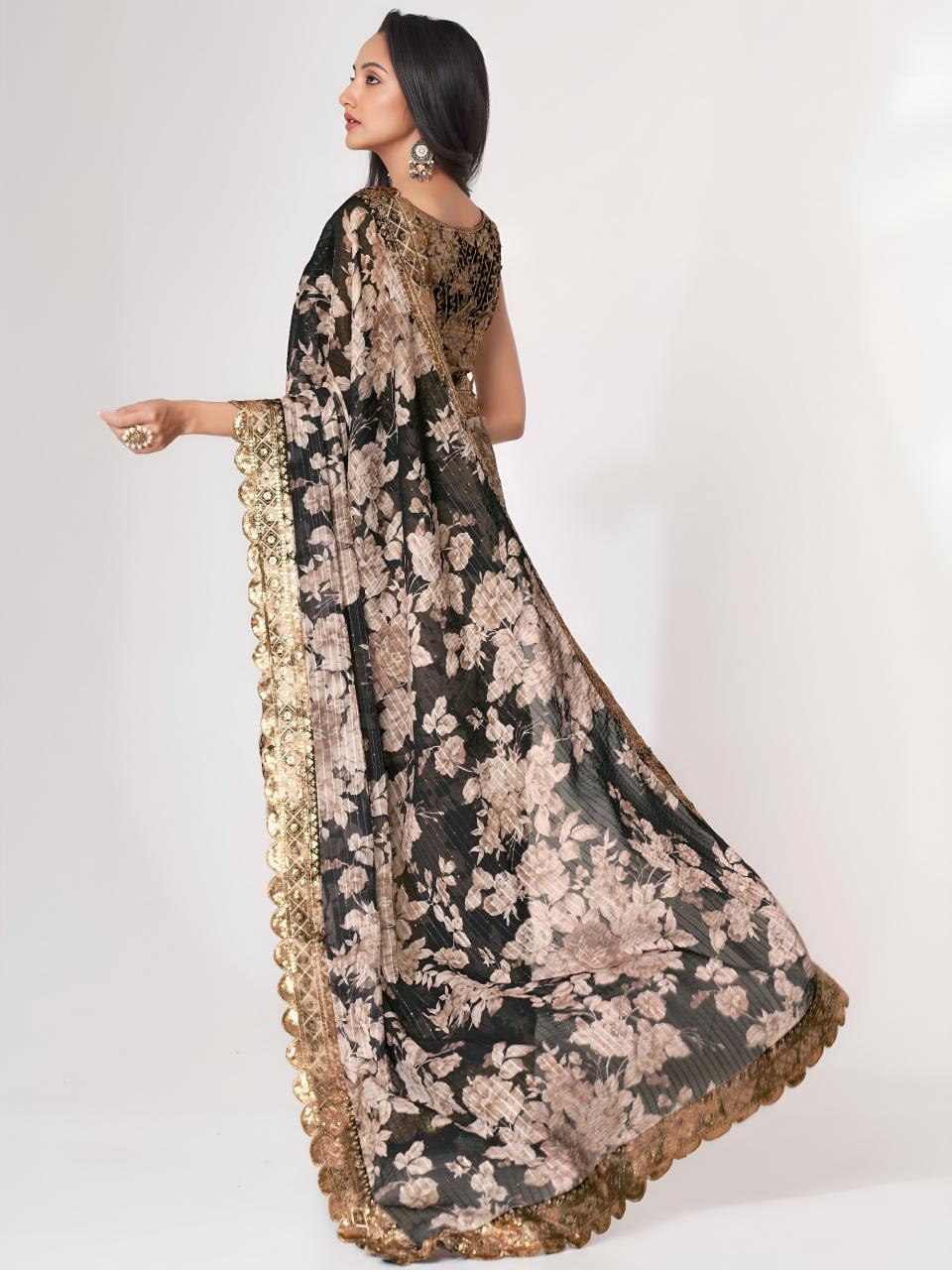 Dazira 1103 Black catalog pakistani saree wholesale