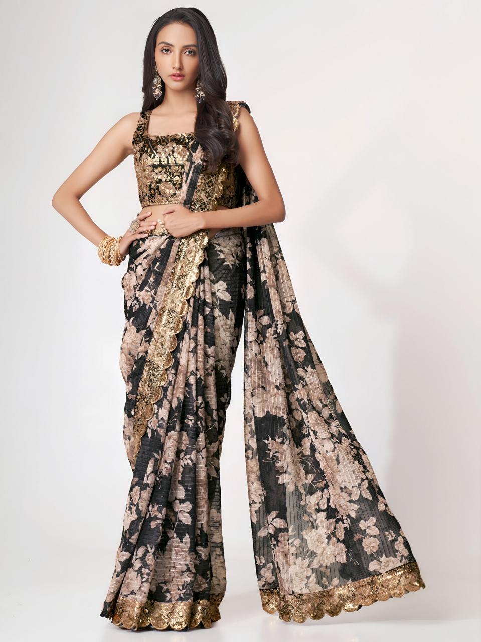 Dazira 1103 Black catalog pakistani saree wholesale