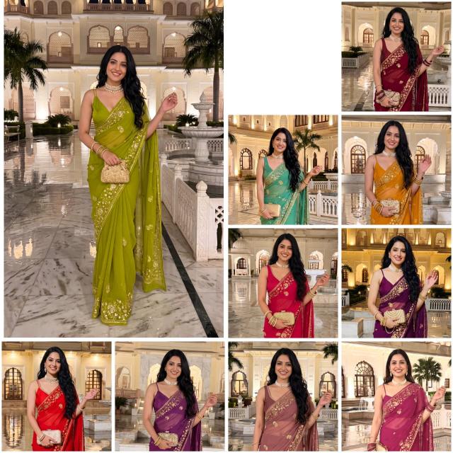 Dazira Georgette vol 33 catalog wholesale saree market in navi mumbai