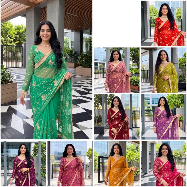 Dazira Georgette vol 34 catalog wholesale saree market in maharashtra
