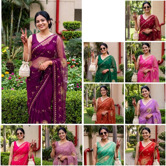 Dazira Georgette vol 43 catalog georgette saree with satin border wholesale