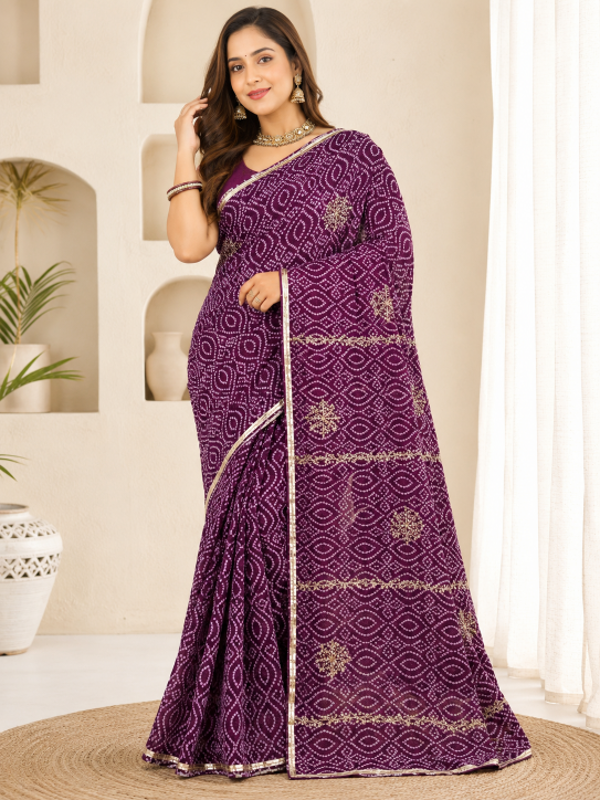 Dazira Pavitra catalog bandhani saree wholesale market in surat