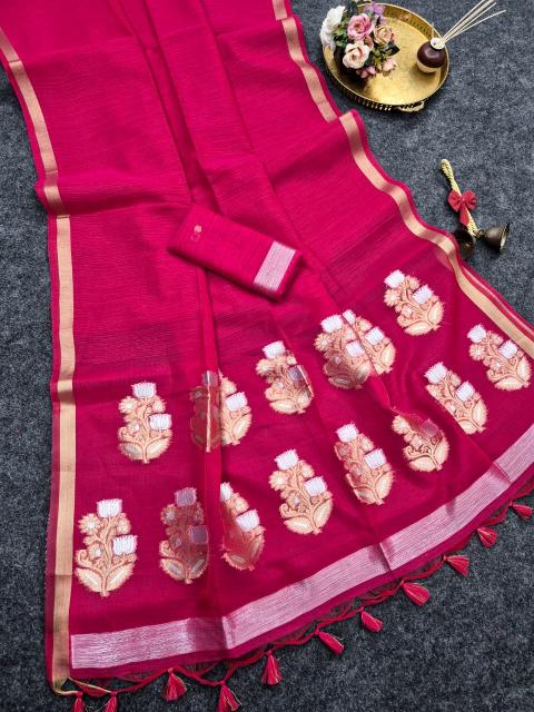 Dazira Soft Pure Linen Silk vol 3 catalog linen saree wholesale