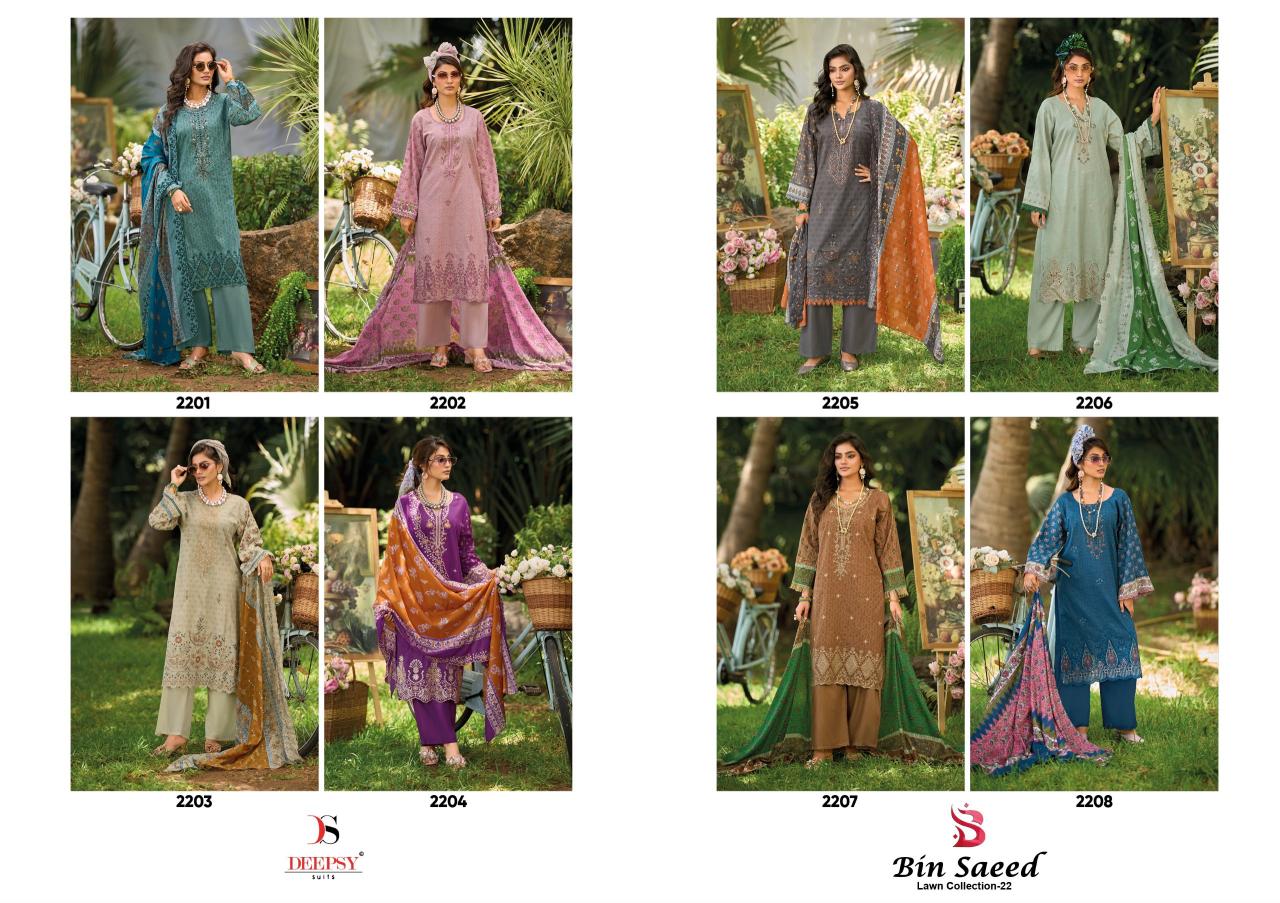 Deepsy Bin Saeed vol 22 catalog wholesale pakistani suits