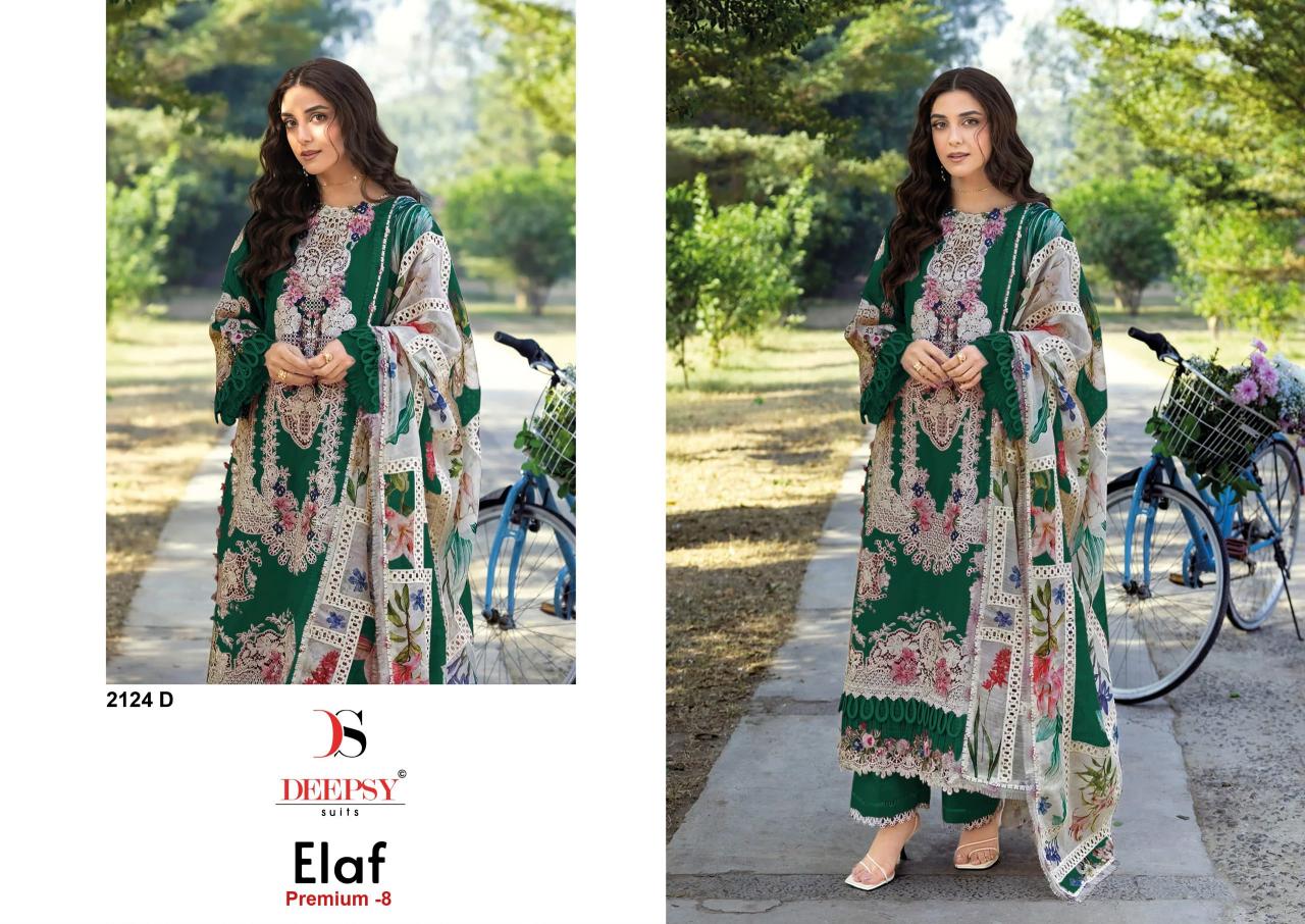Deepsy Elaf Premium 2124 ABCD catalog pakistani designer suits surat wholesalers