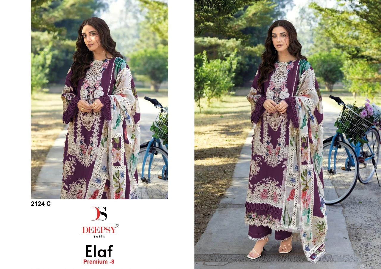 Deepsy Elaf Premium 2124 ABCD catalog pakistani designer suits surat wholesalers