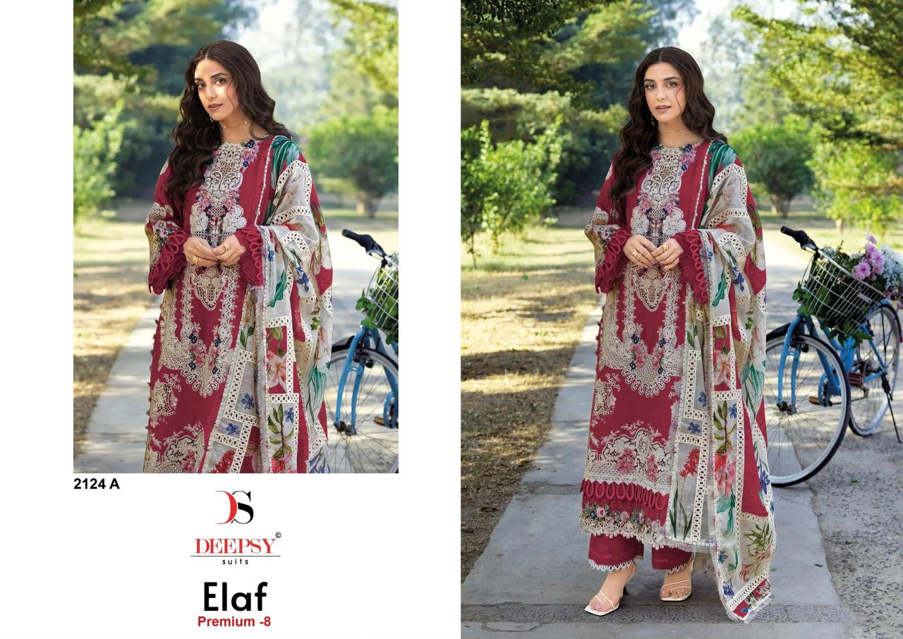 Deepsy Elaf Premium 2124 ABCD catalog pakistani designer suits surat wholesalers
