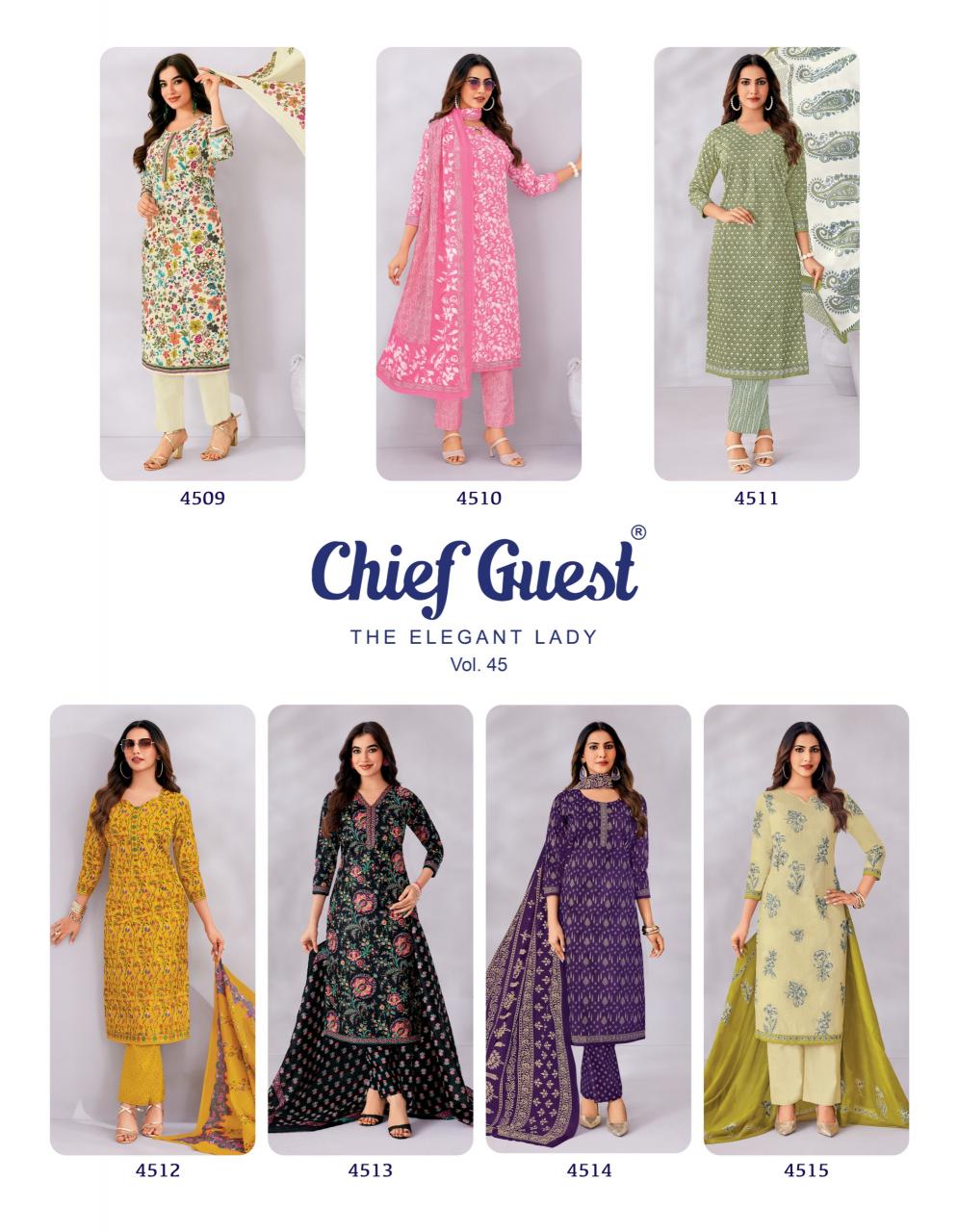 Deeptex Chief Guest Vol 45 – Dress Material Wholesale Catalog