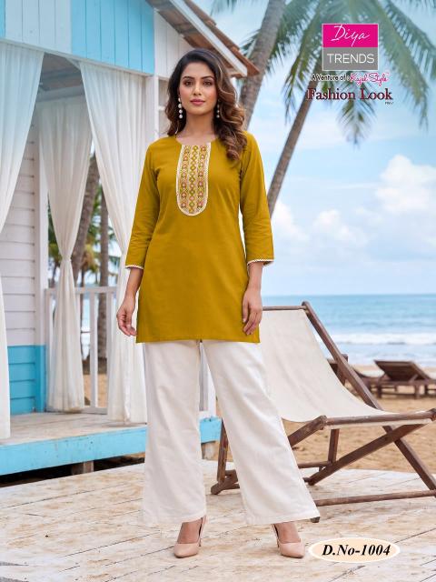 Diya Trends Fashion Look catalog wholesaler tops kurtis surat