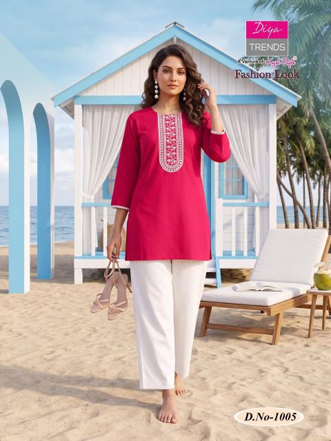 Diya Trends Fashion Look catalog wholesaler tops kurtis surat
